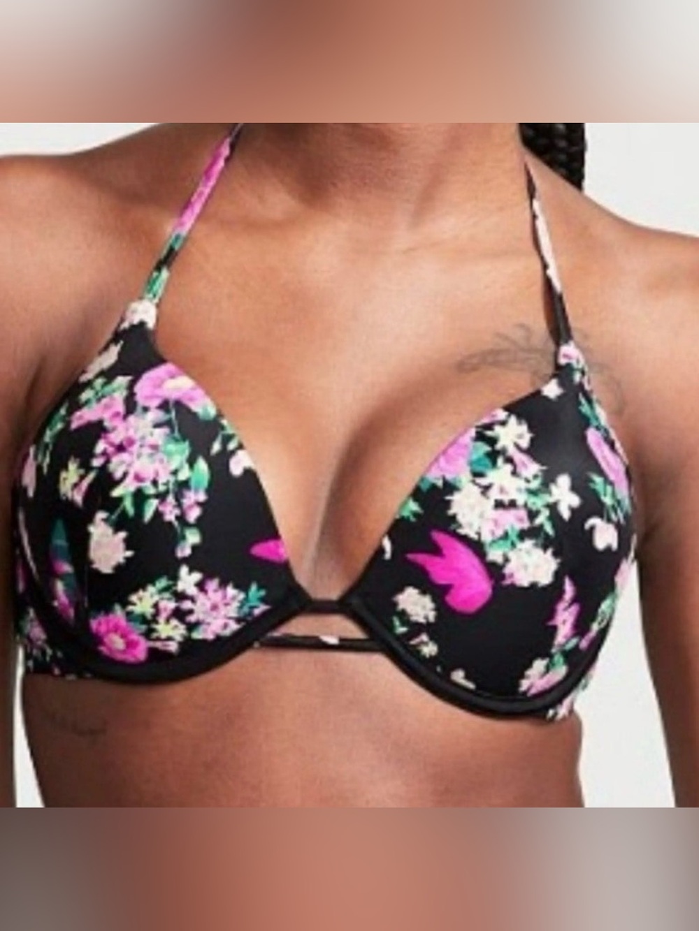 Victoria's Secret Bombshell Add-2-Cups Push-Up Bikini Top Floral | Size 34A